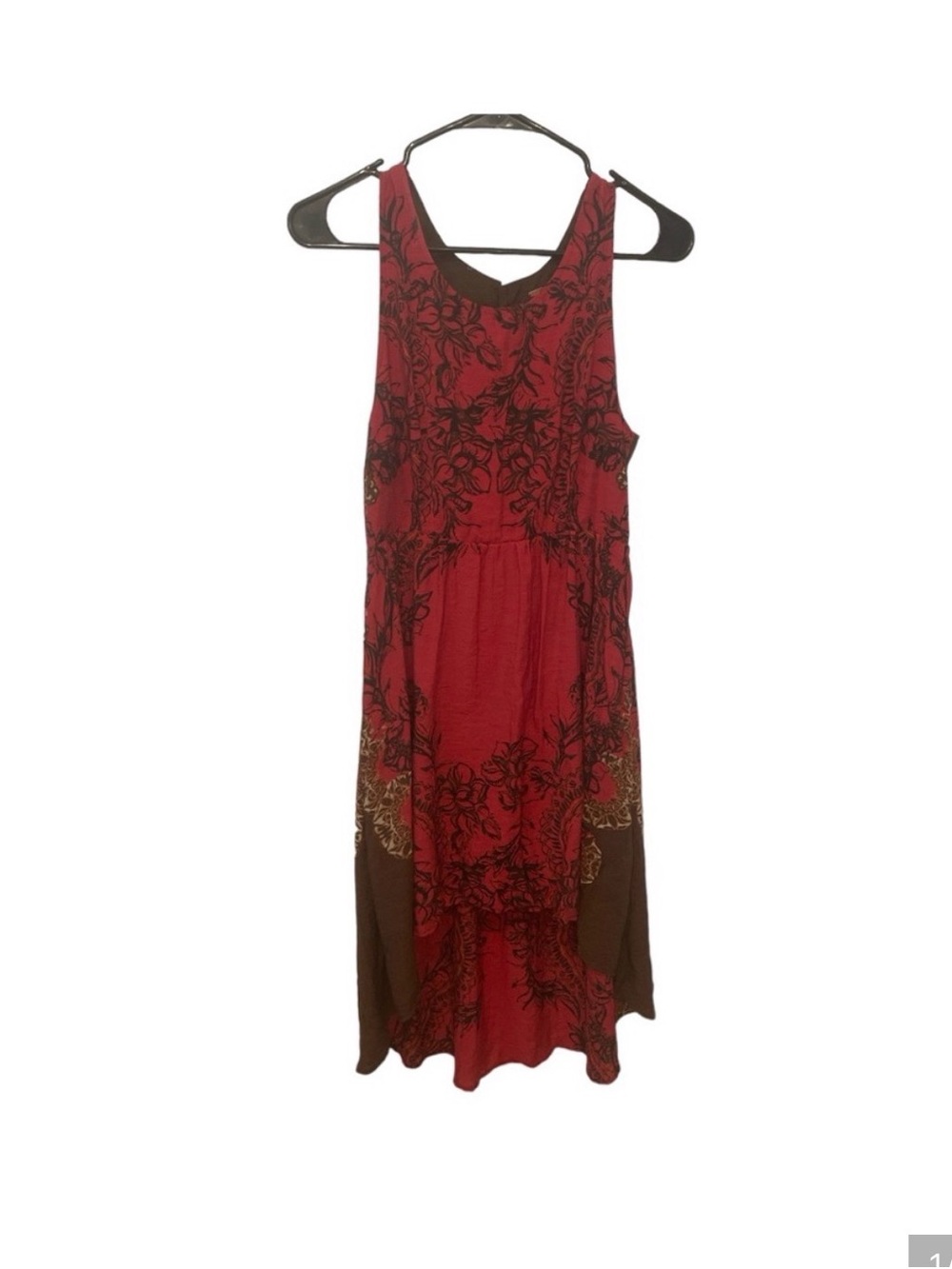 Free People Red Floral High-Low Dress